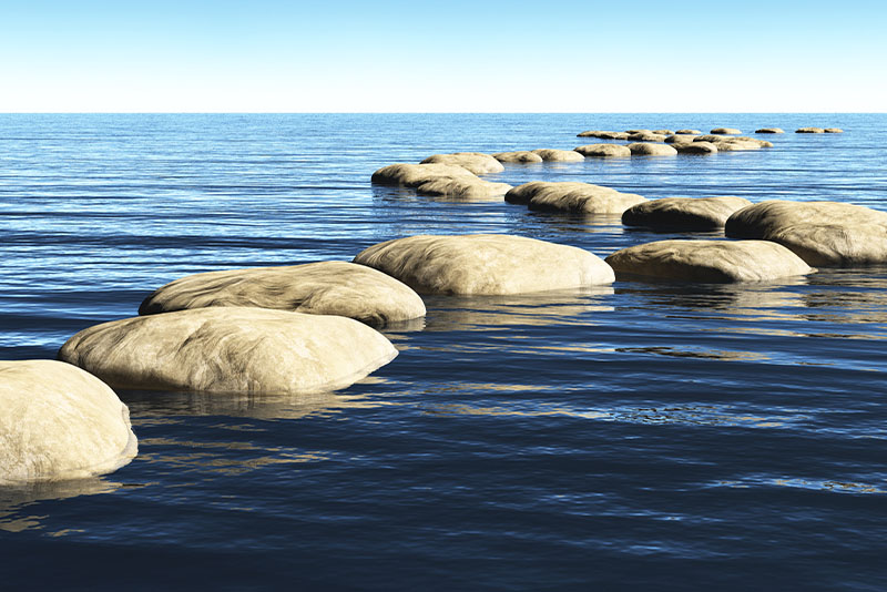 Steine im Wasser - unsere Ziele & Visionen