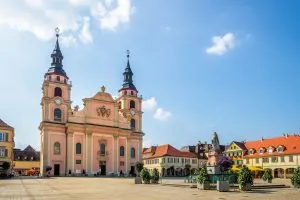 Stadtkirche am Marktplatz in Ludwigsburg.